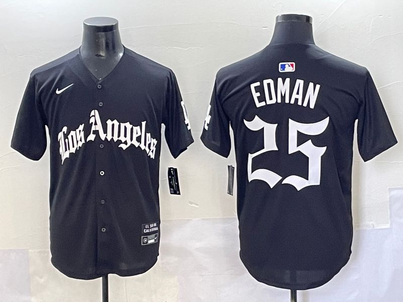Men 2025 Los Angeles Dodgers #25 Edman Black Five generations Joint Name Nike MLB Jersey style 1->los angeles dodgers->MLB Jersey